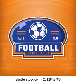 Modern professional logo for football game on orange background