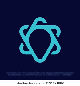 Modern professional logo with a geo location image 