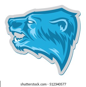 Modern professional logo with grizzly bear for a sport team. Logotype. Label. Emblem. Mascot.