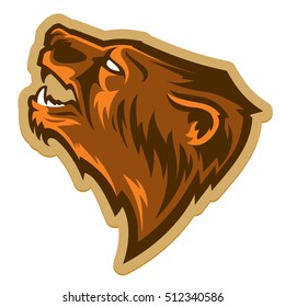 Modern professional logo with grizzly bear for a sport team. Logotype. Label. Emblem. Mascot.