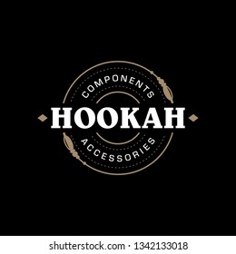 Modern professional logo hookah in gold and black theme