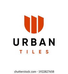 Modern professional logo with the image of ceramic tiles, for the construction industry