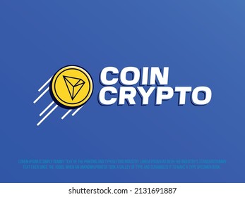 Modern professional logo with the image of a coin, as well as cryptocurrency 