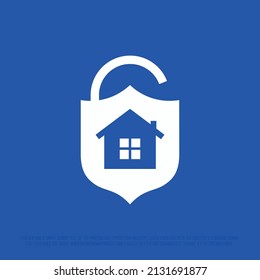 Modern professional logo with an image of a safe and a house 