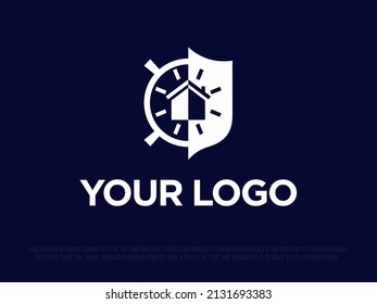 Modern professional logo with an image of a safe and a house 