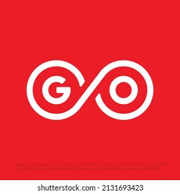 Modern professional logo with the letters GO. GO Monogram
