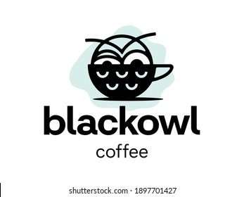 Modern professional logo owl coffee for cafe