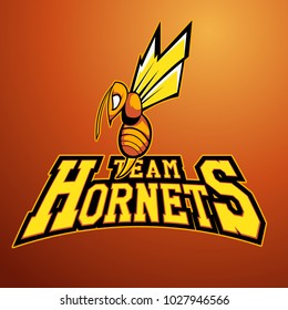 Modern professional logo for sport team. Hornet mascot. Hornets, vector symbol on a light background.