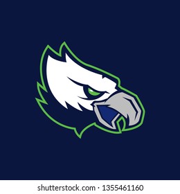 Modern professional logo for sport team. Eagle mascot. Eagles, vector symbol on a dark background.