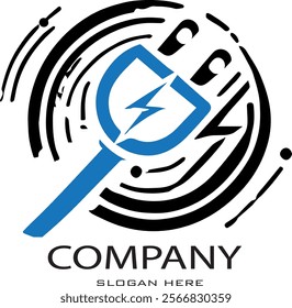 A modern and professional logo tailored specifically for electric companies, energy businesses, and electrical contractors. This logo features sleek, clean lines and incorporates elements such as elec