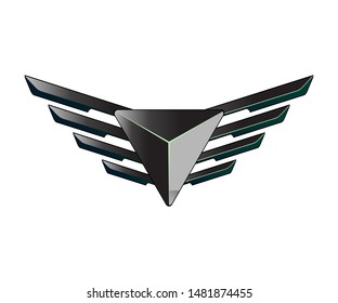 Modern professional metal wings shield template logo design