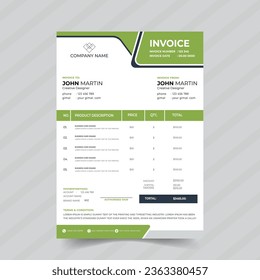 modern and professional minimal business invoice template vector format vector illustration bill form price invoice. Creative invoice template vector.