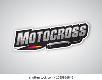 Modern professional motocross sport template logo design.