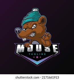 Modern professional mouse logo for sports teams
