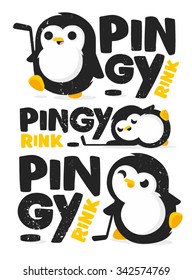 Modern professional penguin logo for a kids ice rink