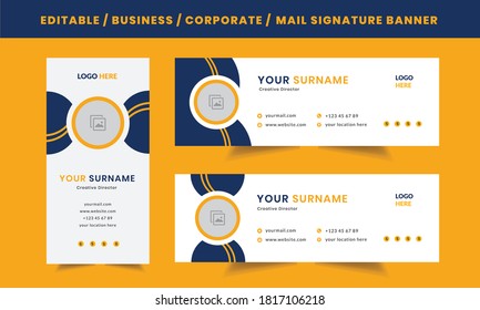 Modern Professional Personal Corporate Business email signature layout,vector design Template with an author photo place