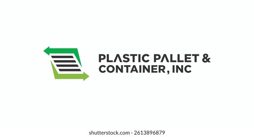 Modern and professional plastic Pallets and containers logo design
