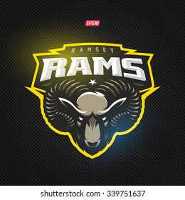 Modern professional rams logo for a sport team