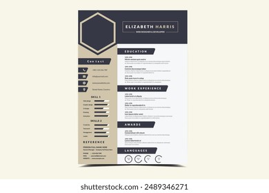 Modern Professional Resume Template Free Vector