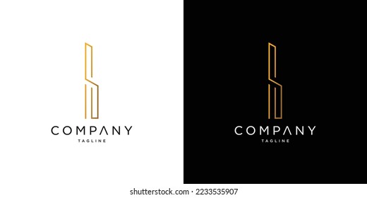 Logotipo de apartamento inicial de la carta S moderna y profesional	