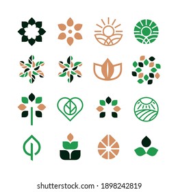 Modern professional seed icons set in eco style
