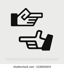 A modern professional set of icons with the image of hands