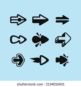 A modern professional set of icons with the image of arrows