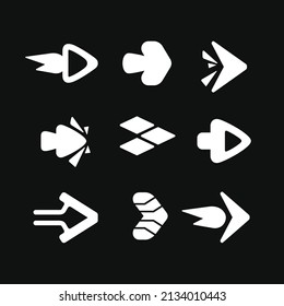 A modern professional set of icons with the image of arrows