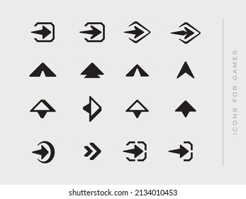 A modern professional set of icons with the image of arrows