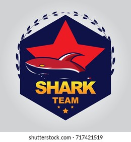 Modern professional shark logo for a sport team