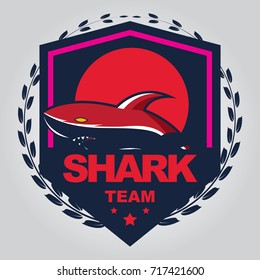 Modern professional shark logo for a sport team