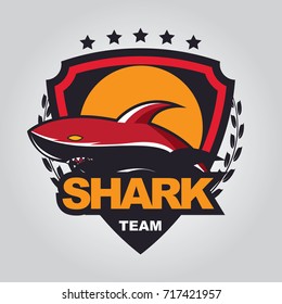 Modern professional shark logo for a sport team
