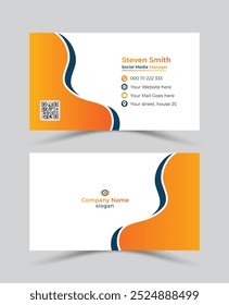 Modern professional simple business card design, Creative Vector modern clean corporate double-side business card template, personal editable visiting card design illustration.