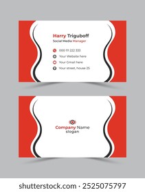 Diseño simple profesional moderno de la tarjeta de visita, creativo 
 Plantilla de tarjeta de visita de doble cara corporativa limpia moderna de Vector editable, ilustración de tarjeta de visita personal