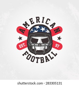 Modern professional skull in helmet logo for sport team