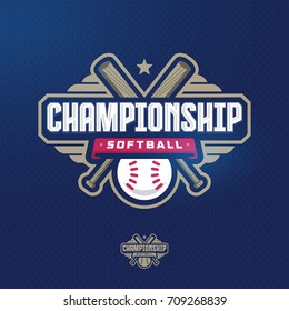 Modern professional softball template logo design for a sport events 