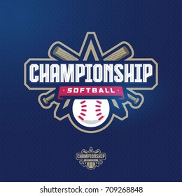 Modern professional softball template logo design for a sport events 