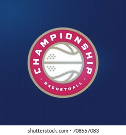 Modern professional sport logo badge for a basketball game events