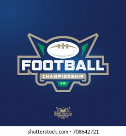 Modern professional sport logo badge for a football game events