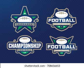 Modern professional sport logo badge set for a football game events