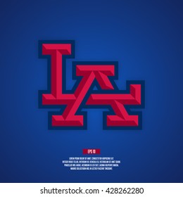 Modern professional sport style Los Angeles logo. LA sign.