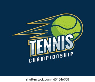 Modern Professional Sports Badge Logo - Tennis Championship