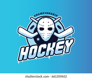 Modern Professional Sports Badge Logo - Ice Hockey Championship
