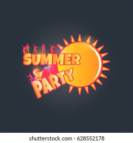 Modern professional summer beach party template logo design