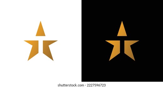 Modern and professional T Star logo design