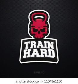 Modern professional train hard sport template logo design.