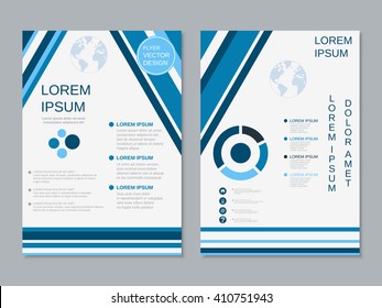 Modern professional two-sided booklet vector design. Business flyer, brochure, banner, poster template. A4 format