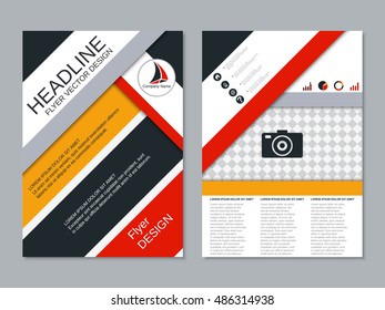 Modern professional two-sided colorful flyer vector design template