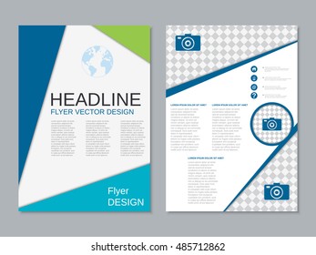 Modern professional two-sided flyer vector design template