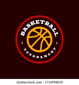 Modern professional Typography basketball sport retro style vector emblem and template logo design. Funny greetings for clothes, card, badge, icon, postcard, banner, tag, stickers, print